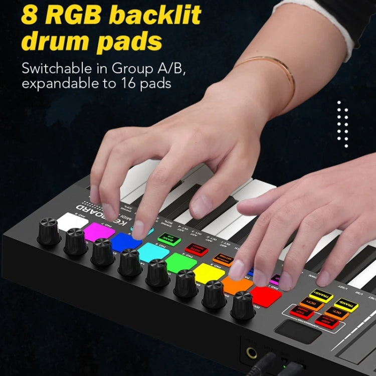 MD02 25 Key USB Keyboard And Drum Pad MIDI Controller Keyboard Piano