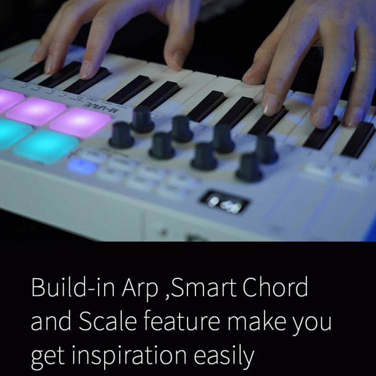 M-VAVE SMK-25 USB MIDI Keyboard Controller With 8 Back Drum Pads