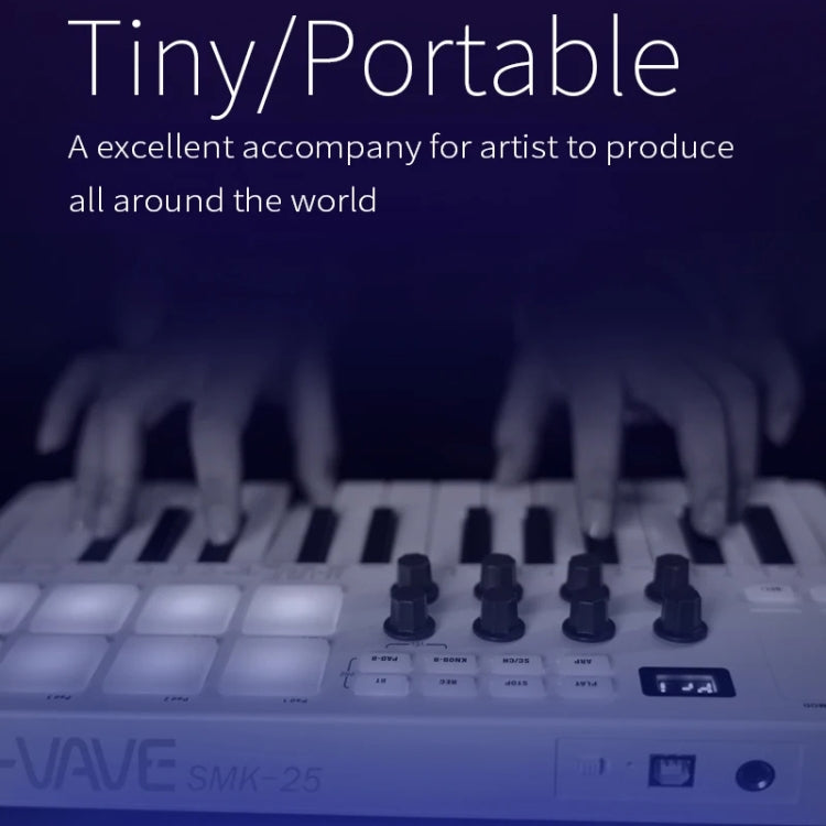 M-VAVE SMK-25 USB MIDI Keyboard Controller With 8 Back Drum Pads