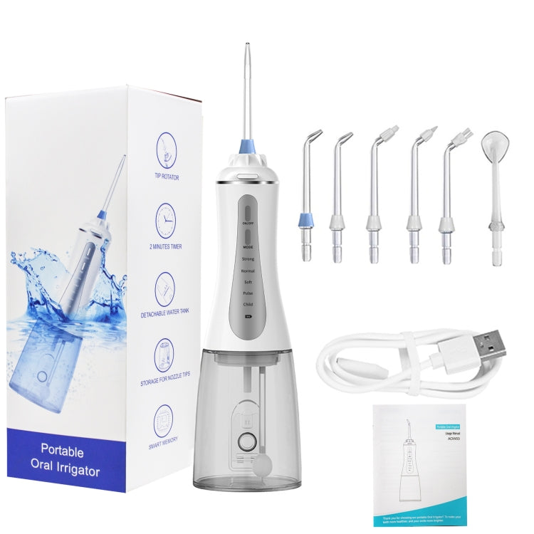 350ML Water Tank Oral Irrigator Rechargeable 5 Gear Adustable Water Flosser