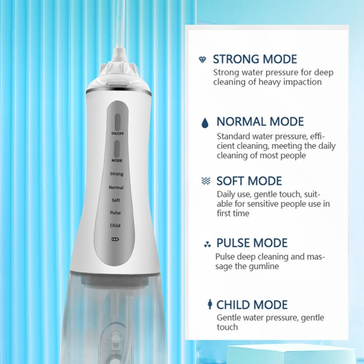 350ML Water Tank Oral Irrigator Rechargeable 5 Gear Adustable Water Flosser