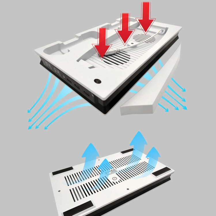 For PS5 Digital / Optical Drive Console Cooling Fan Controller Charging Base With Light Dock Stand