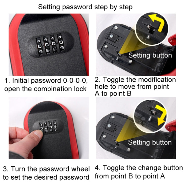 Full Plastic Key Box Password Lock Door Key Storage Password Box