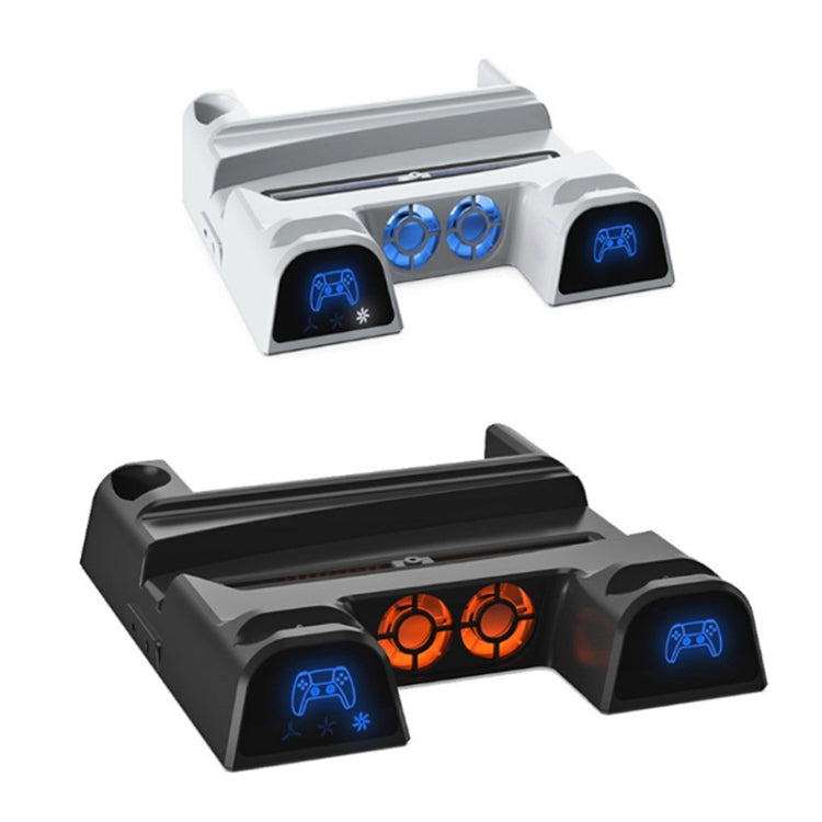 DOBE For PS5 Gamepad Multi-Function Dual Charger Cooling Fan Base With Disk Organizer