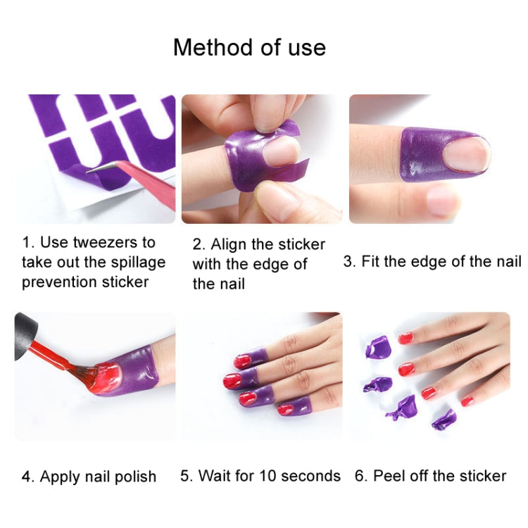 10pcs /Pack Nail Art Nail Polish Anti-Spill U-Shape Stickers