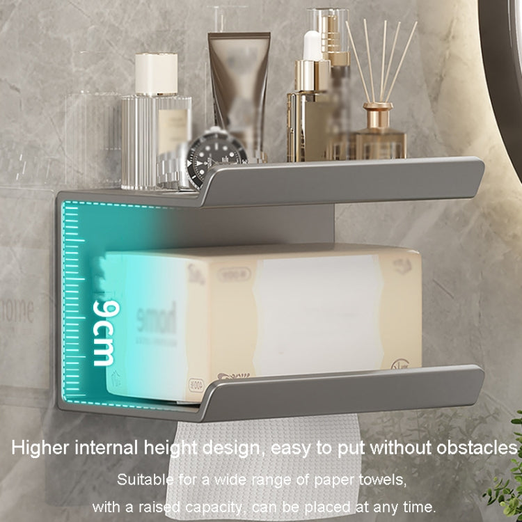2 In 1 No-Punch Bathroom Shelf Household Paper Towel Cell Phone Toiletries Storage Rack
