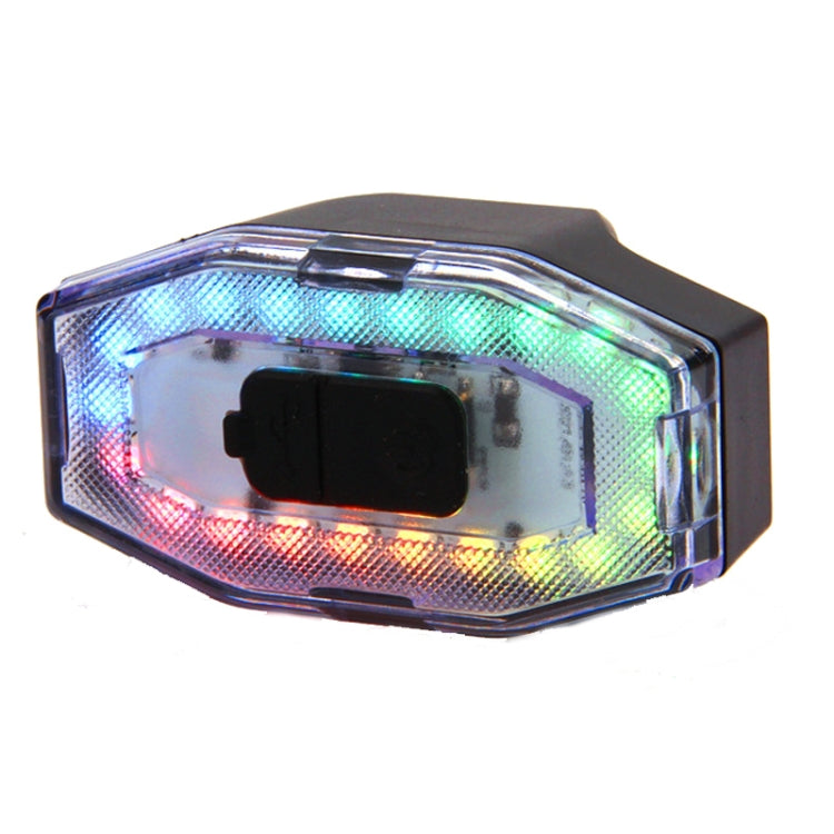Rechargeable 60 Lumen Colorful Light Bicycle Bike Tail Light Helmet Warning Light