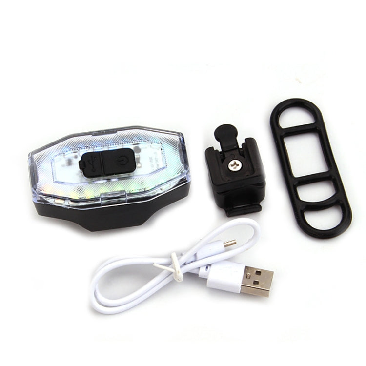 Rechargeable 60 Lumen Colorful Light Bicycle Bike Tail Light Helmet Warning Light