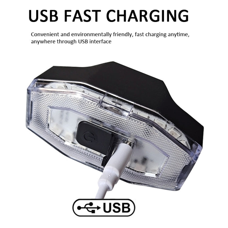 Rechargeable 60 Lumen Colorful Light Bicycle Bike Tail Light Helmet Warning Light