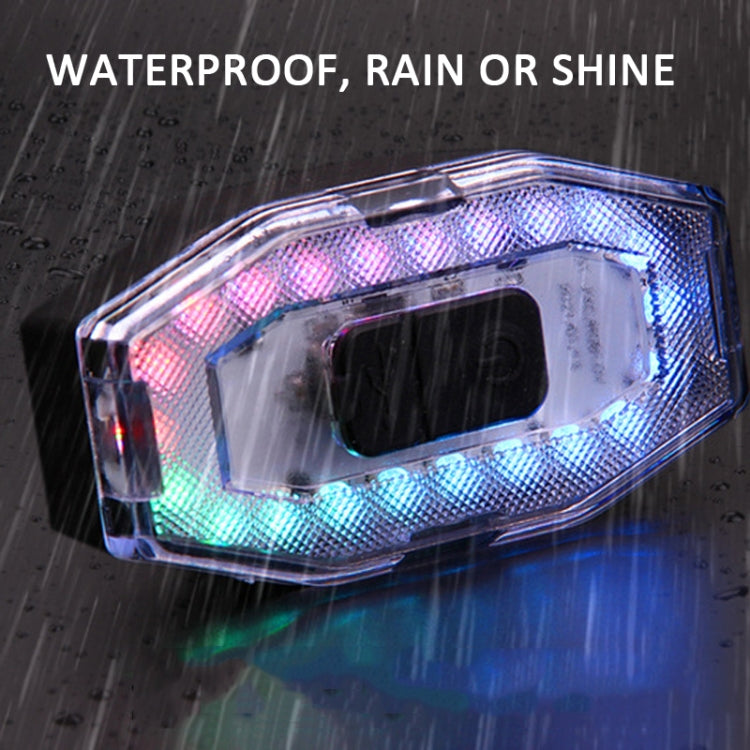 Rechargeable 60 Lumen Colorful Light Bicycle Bike Tail Light Helmet Warning Light