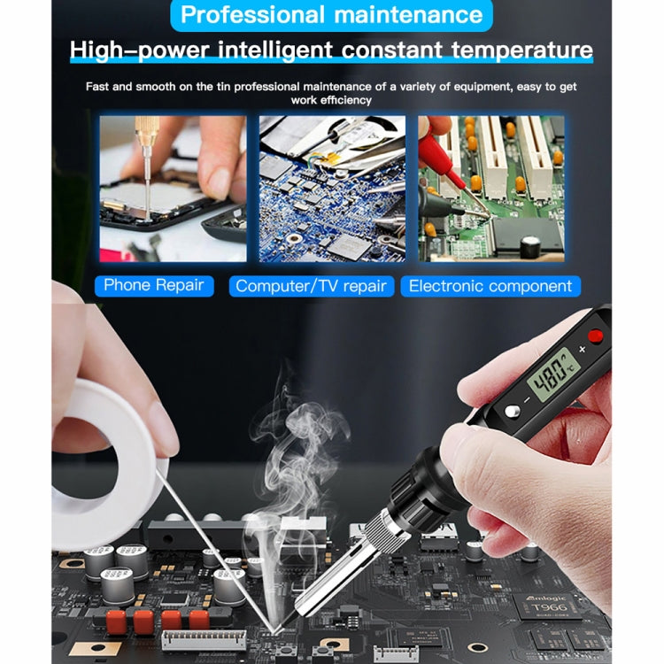 10pcs/ Set 80W Internal Heating Welding Digital Display Soldering Iron Temperature Adjustment Set