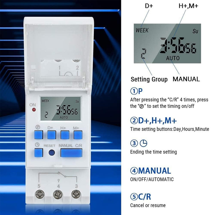 THC15A Microcomputer Time Control Switch Transparent Time Control Timer
