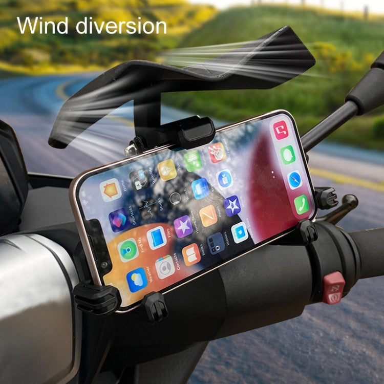 Motorcycle Mobile Phone Holder Sun & Rain Protection Expanded Deflector Wing