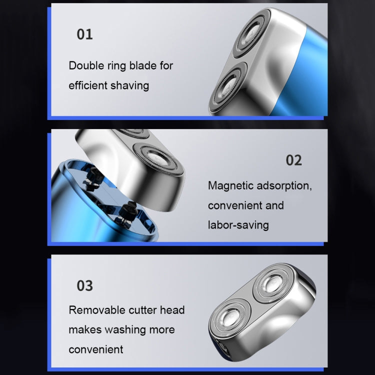 Double-head Mini Magnetic Shaver Portable Men Electric Shaver