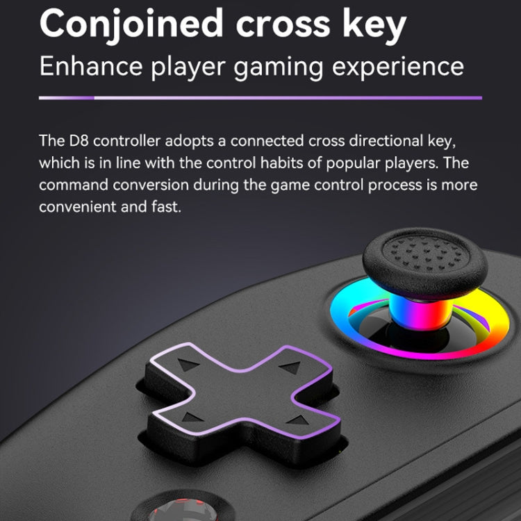 D8 Mobile Phone Stretch Band Light Gamepad Dual Hall Wireless Bluetooth Somatic Vibration Grip for PC / Android / IOS / Tablet / PS3 / PS4 / Switch