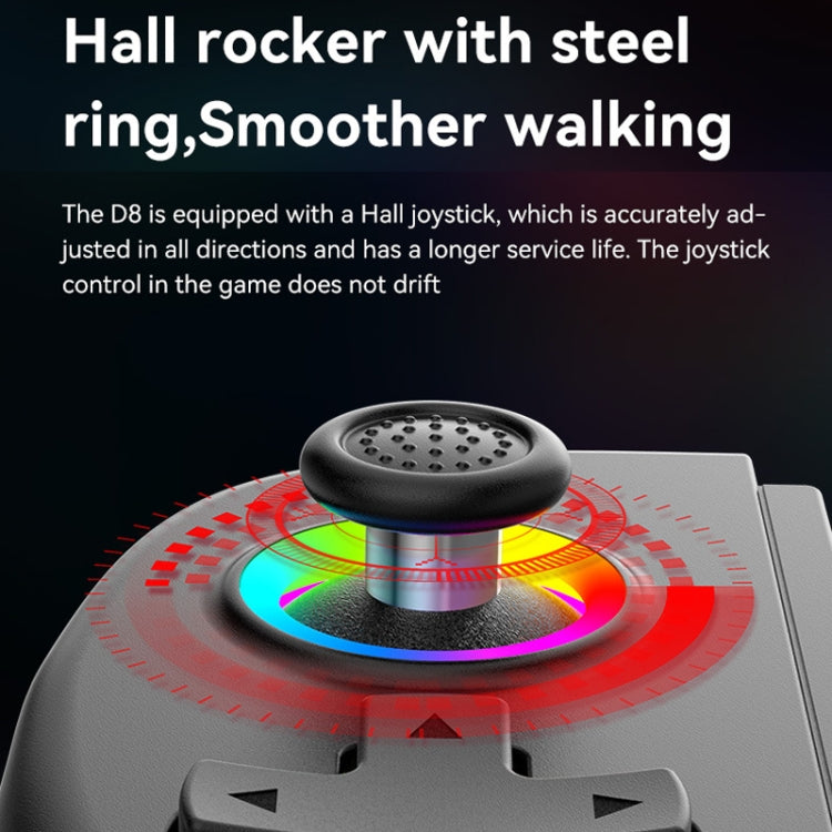 D8 Mobile Phone Stretch Band Light Gamepad Dual Hall Wireless Bluetooth Somatic Vibration Grip for PC / Android / IOS / Tablet / PS3 / PS4 / Switch