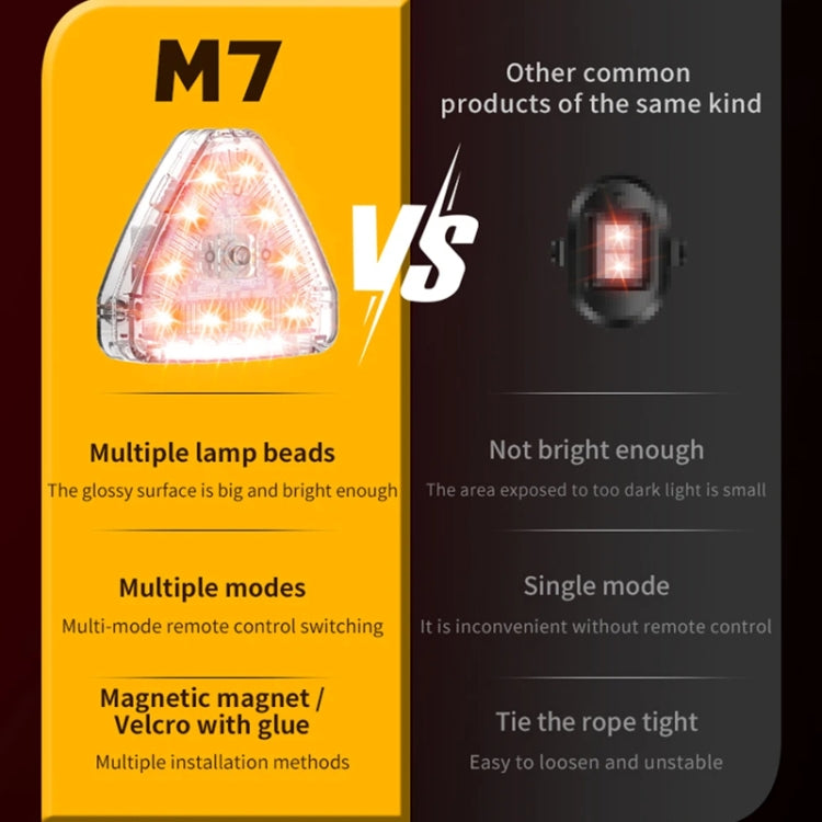 M7 Motorcycle Flashing Light Waterproof Long Duration Wireless Remote Control Modified Warning Lights