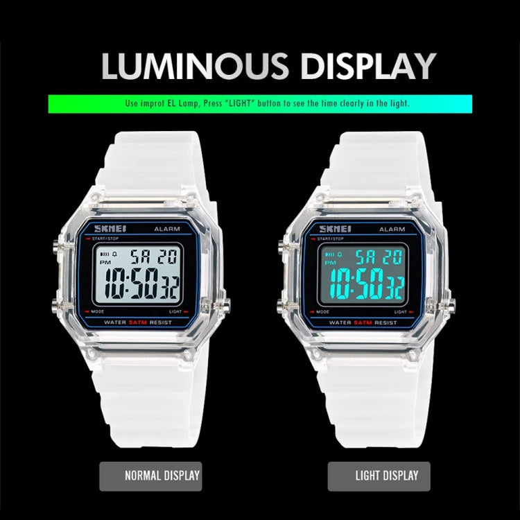 SKMEI 1698 50m Waterproof Multifunctional Sports Square Pin Buckle Luminous Digital Watch