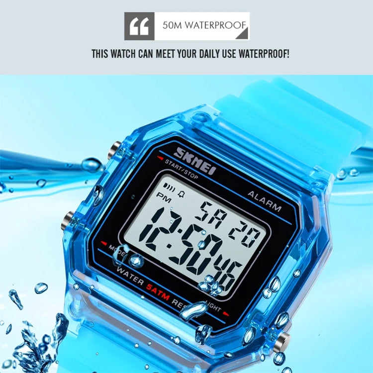 SKMEI 1698 50m Waterproof Multifunctional Sports Square Pin Buckle Luminous Digital Watch