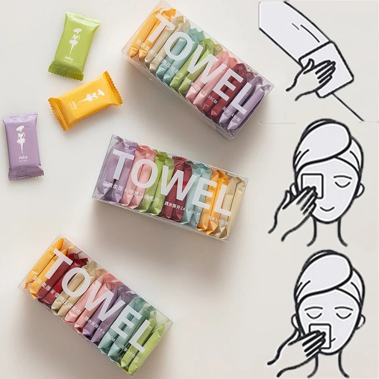 14pcs /Box Disposable Compressed Towel Portable Travel Washcloth Thickened Face Wipe Towel