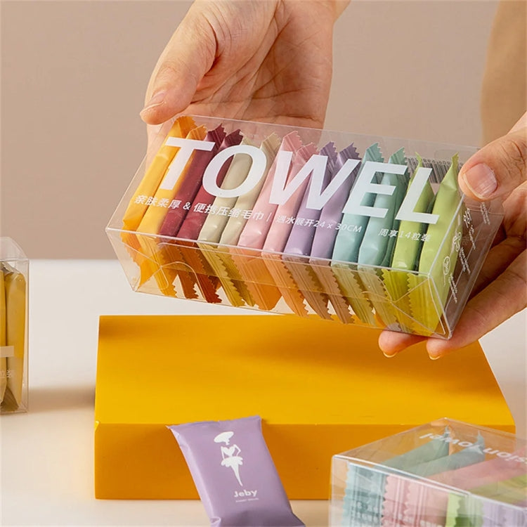 14pcs /Box Disposable Compressed Towel Portable Travel Washcloth Thickened Face Wipe Towel