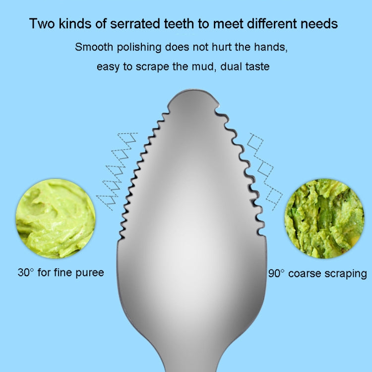 Baby Fruit Double-Ended Scraping Spoon 304 Stainless Steel Silicone Soft Spoon