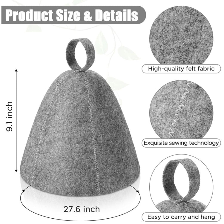 Felt Sauna Hot Spring Bath Hat Absorbent Hair Drying Cap