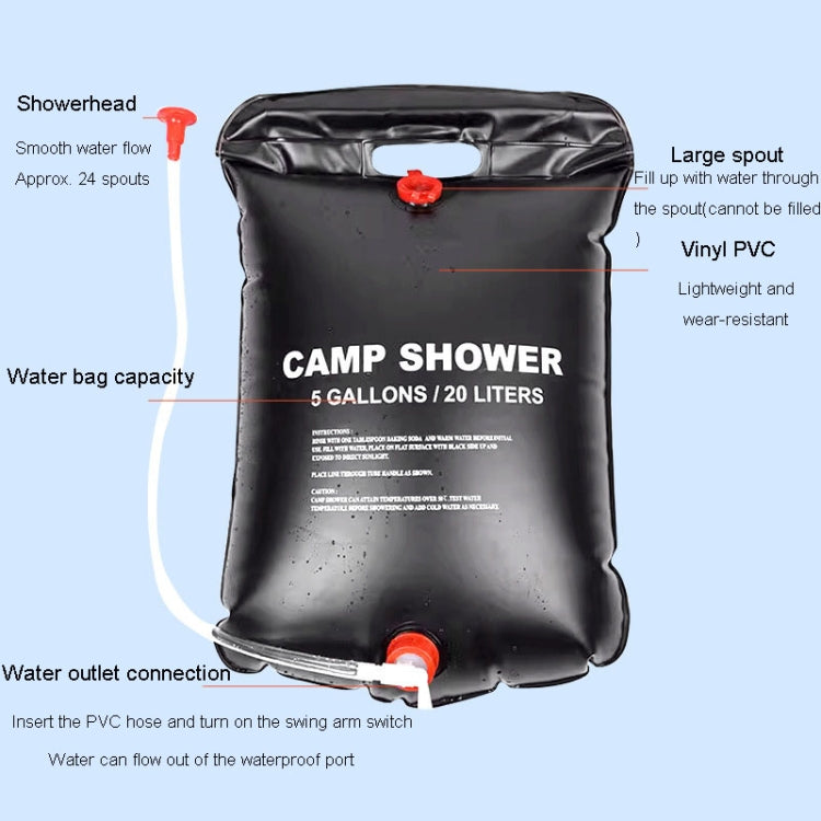 Outdoor Folding Solar Shower Bag Portable Water Storage Bag For Home Use