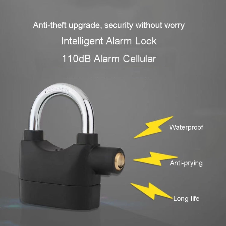 Outdoor Door Anti-Theft Alarm Lock Waterproof Anti-Pick Motorcycle Bicycle Padlock