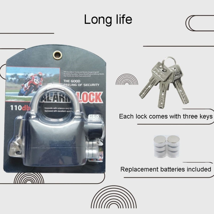 Outdoor Door Anti-Theft Alarm Lock Waterproof Anti-Pick Motorcycle Bicycle Padlock