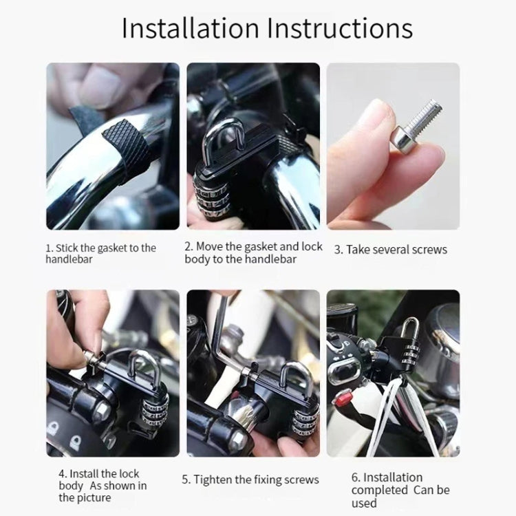 Motorcycle Helmet Anti-Theft Lock Fixed Helmet Combination Padlock