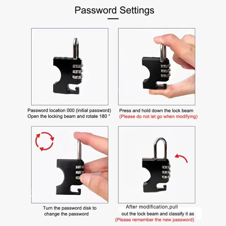 Motorcycle Helmet Anti-Theft Lock Fixed Helmet Combination Padlock