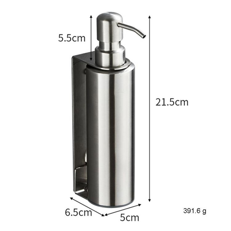 Hotel Stainless Steel Soap Dispenser Home Wall Mounted No Punch Press To Soap Bottle