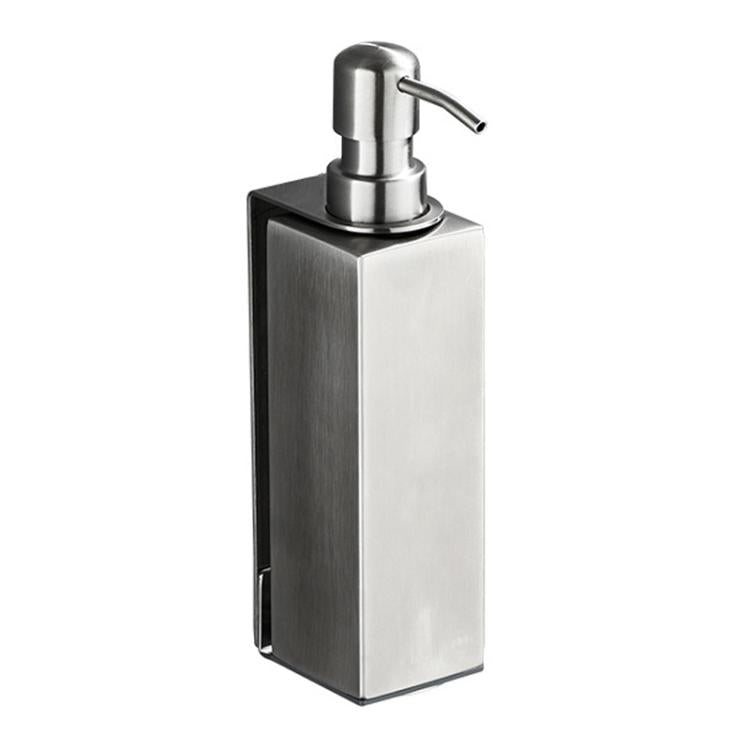 Hotel Stainless Steel Soap Dispenser Home Wall Mounted No Punch Press To Soap Bottle