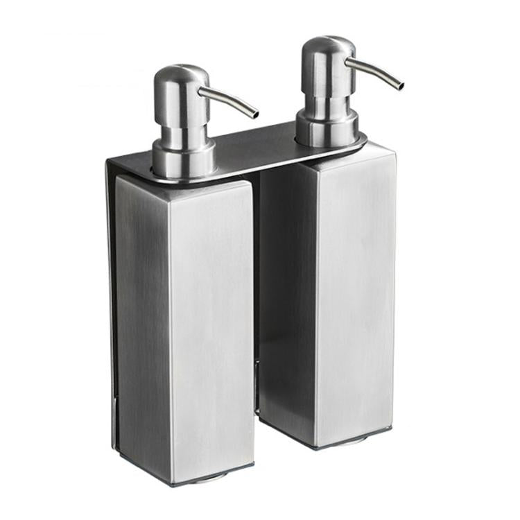 Hotel Stainless Steel Soap Dispenser Home Wall Mounted No Punch Press To Soap Bottle