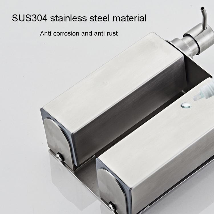 Hotel Stainless Steel Soap Dispenser Home Wall Mounted No Punch Press To Soap Bottle
