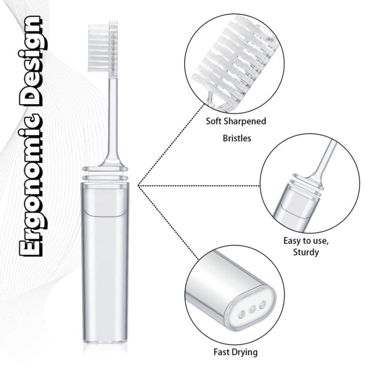Foldable Toothbrush Set For Traveling Business Portable Hotel Transparent Storage Toothbrush