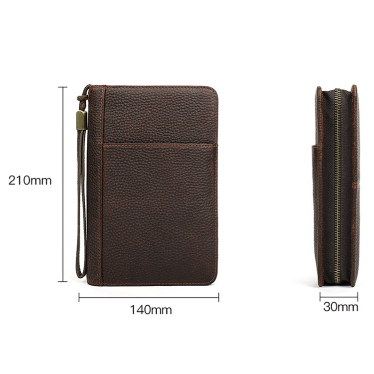 CONTACTS FAMILY CF5009 Genuine Leather Multifunctional Travel Convenient Cigar Box with Wrist Strap