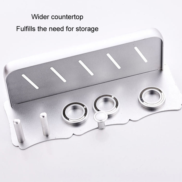 Wall Mounted Hair Dryer Holder Hole-Free Bathroom Space Aluminum Multifunctional Shelf