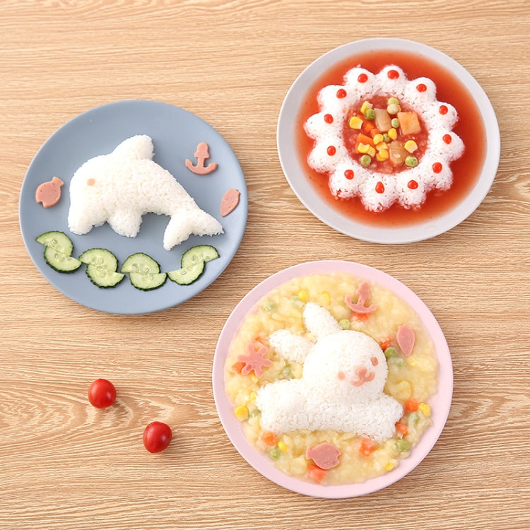 4pcs/Set Rabbit Dolphin Rice Sushi DIY Mold