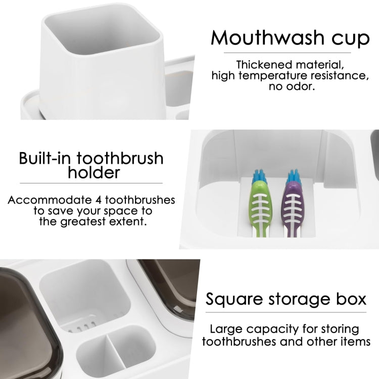 Hotel Toothbrush Rack With Double Cup Desktop Wall Mounted Toothpaste Holder