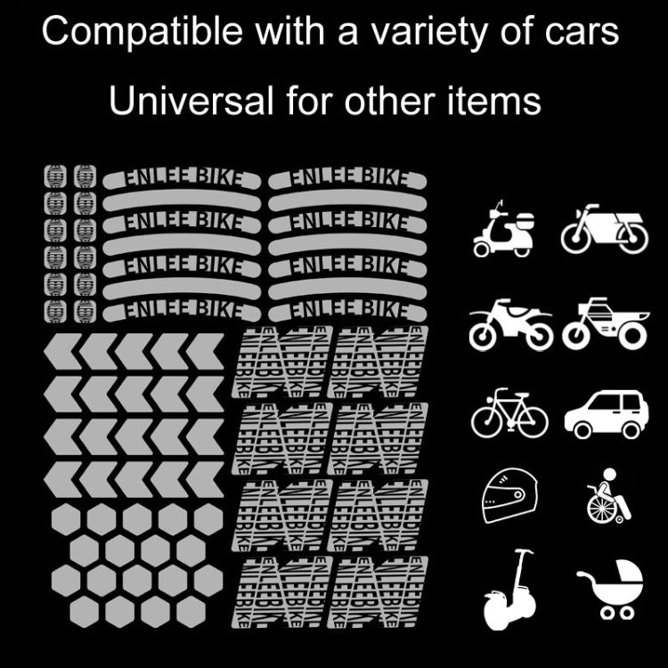 ENLEE E-RS2302 72pcs /Set Multi-Functional Reflective Strip Stickers Bicycle Body Warning Decal