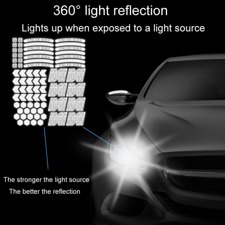 ENLEE E-RS2302 72pcs /Set Multi-Functional Reflective Strip Stickers Bicycle Body Warning Decal