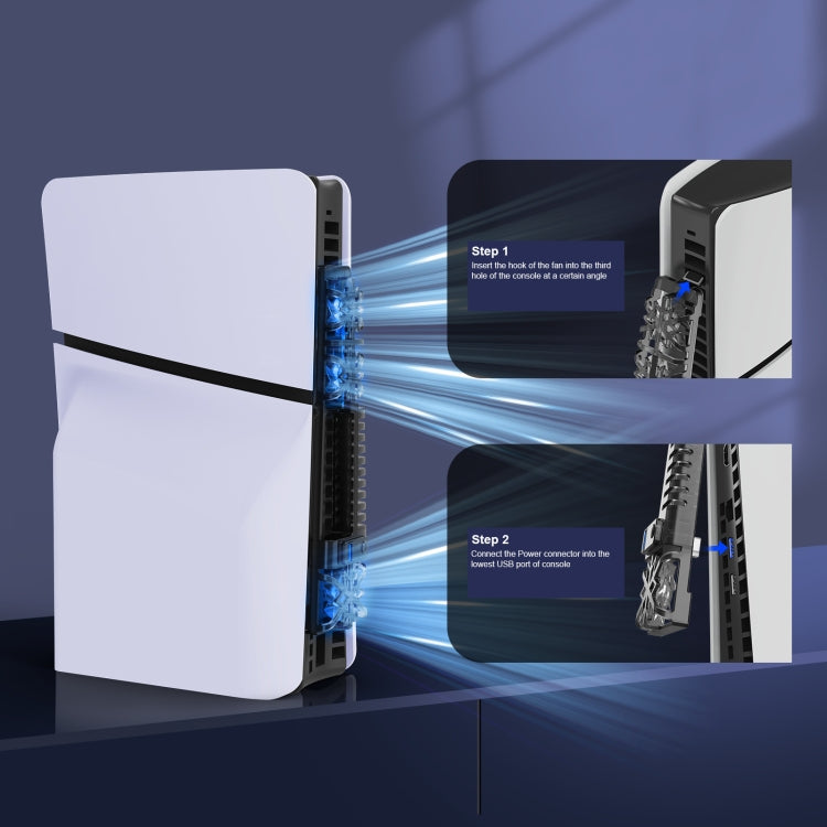 JYS-P5175 For PS5 Slim Host Optical Drive / Digital Version Universal With RGB Colorful Light Cooling Fan