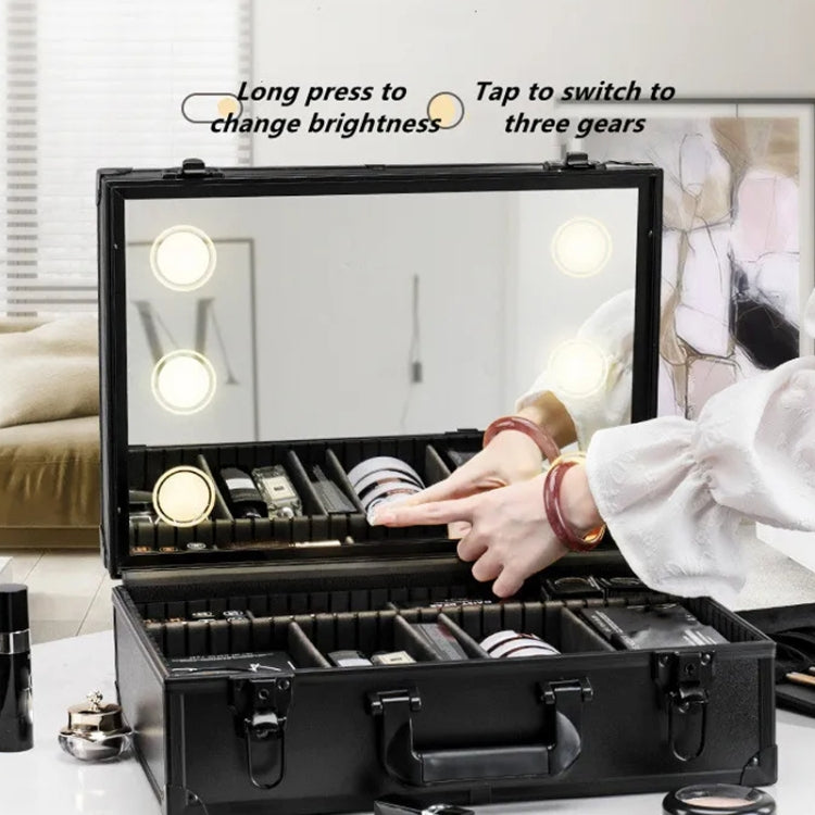 Rechargeable Dimmable Makeup Bag with Mirror and Lights