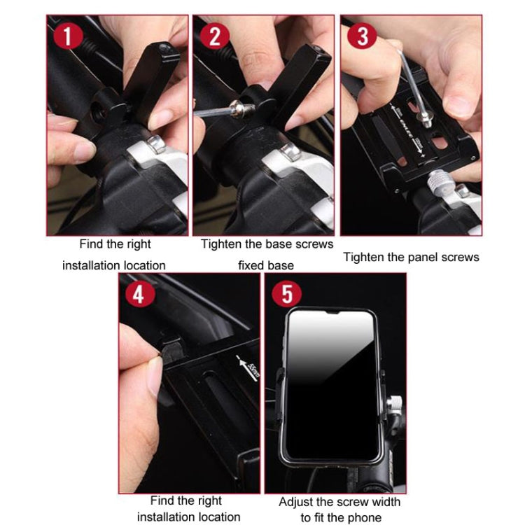 ENLEE Aluminum Alloy Phone Holder Bicycle Riding Fixed Navigation Mount