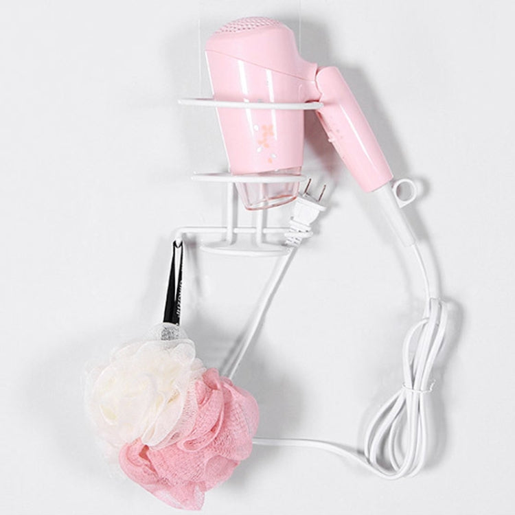 No-Punch Wall Mount Hair Dryer Bracket Bathroom Shelf