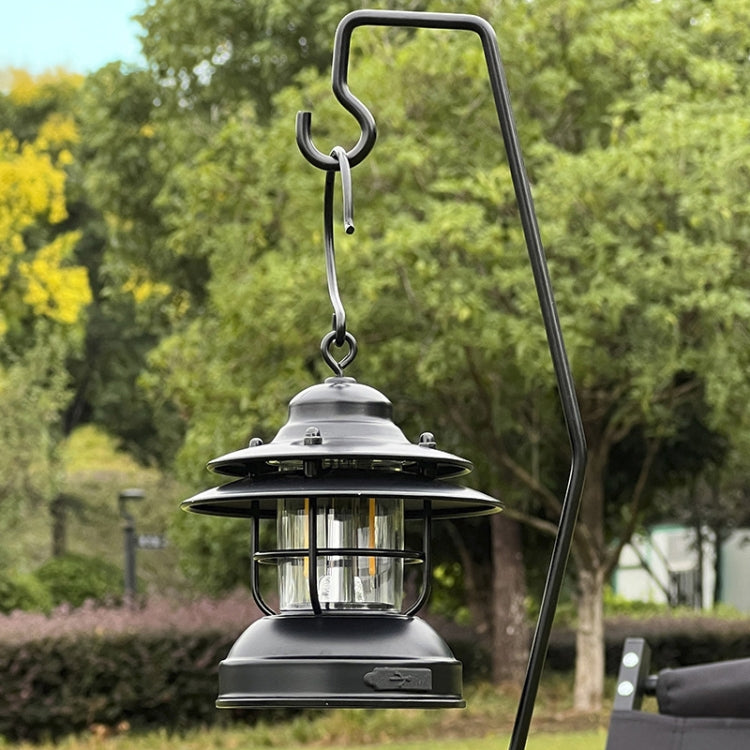 Outdoor Camping Desk Lamp Frame Retro Iron Art Camp Lamp Hanging Shelf Desktop Magnet Light Pole