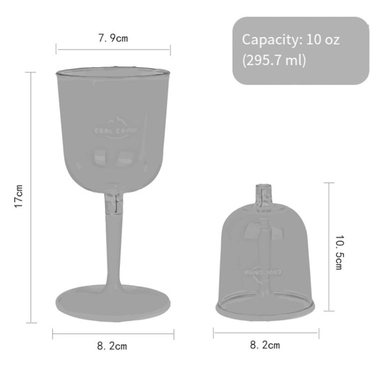 COOL CAMP CF-523 Removable Portable Outdoor Camping Wine Glass Shatterproof Resin Collapsible Champagne Cup