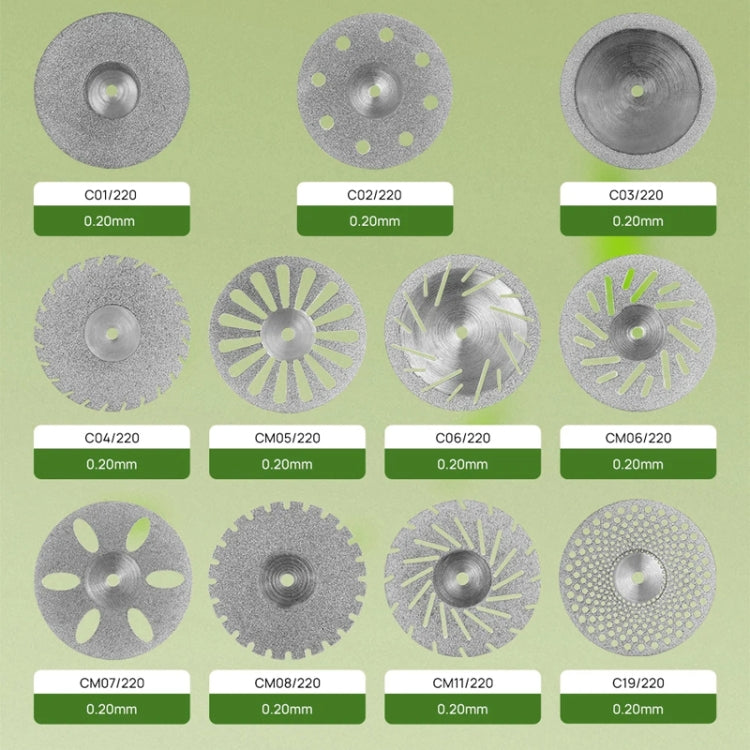 0.2mm Dental Lab Polishing Diamond Discs Dentist Rotary Cutting Tool